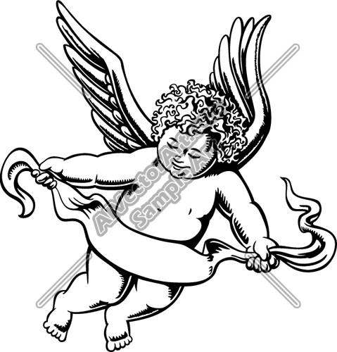 Baby Angel - Baby Angel Black And White, Transparent background PNG HD thumbnail