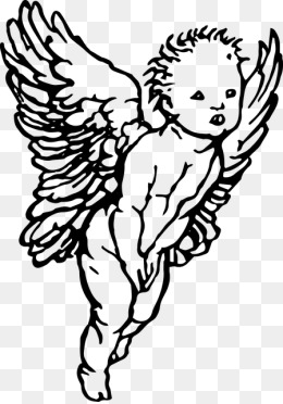 Baby Angel Baby Hand Drawn Vector, Baby, Angel, Baby Png And Vector - Baby Angel Black And White, Transparent background PNG HD thumbnail