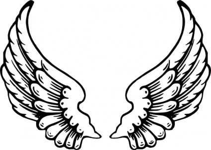 Baby Black Simple Small Outline Drawing White Cartoon Heart Eagle . - Baby Angel Black And White, Transparent background PNG HD thumbnail