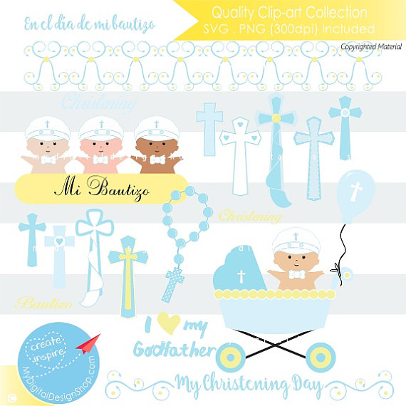 70% Sale My Christening Day Baby Boy Clipart, Cutting Svg, Png Image,kids Baptism Digital, Baby Religious Scrapbook,blue Easter Cross Rosary - Baby Baptism, Transparent background PNG HD thumbnail