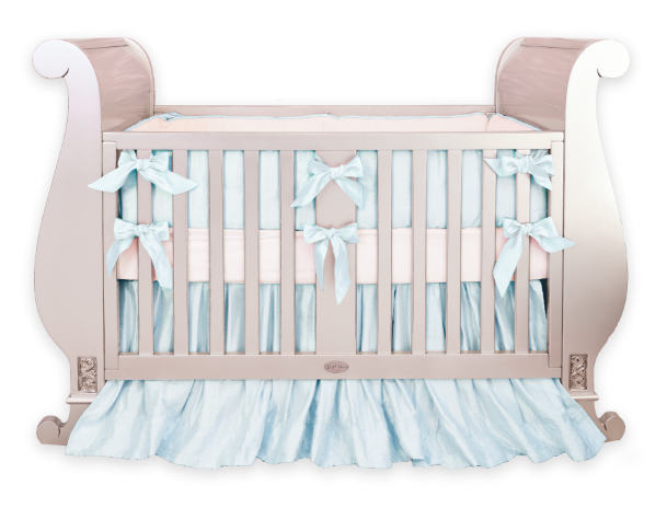Silk Baby Blue Crib Bedding - Baby Bed, Transparent background PNG HD thumbnail