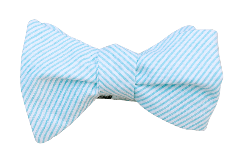 Green/Blue Striped Bow Tie. V