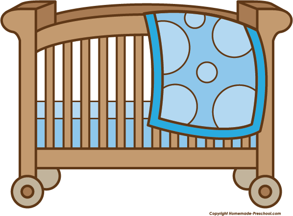 Baby Shower Clipart - Baby Boy Crib, Transparent background PNG HD thumbnail