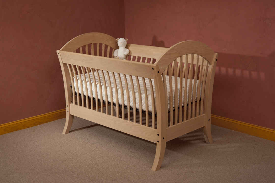 Simple Raw Wooden Small Baby Crib - Baby Boy Crib, Transparent background PNG HD thumbnail
