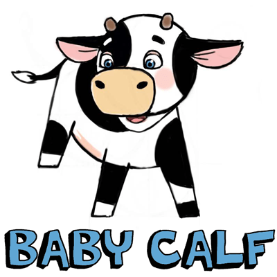 Milky calf cartoon baby calf,