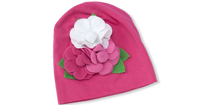 Baby Girl Knit Cap Hat With Felt Flowers | Heyduckee - Baby Cap, Transparent background PNG HD thumbnail