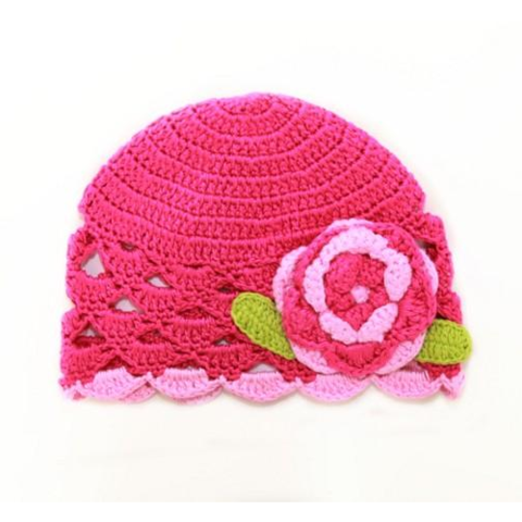 . Hdpng.com Raspberry Rose Scalloped Edge Crochet Baby Hat - Baby Cap, Transparent background PNG HD thumbnail