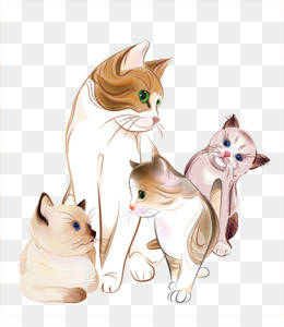 Baby Cats Kitten Felidae Clip Art   Vector Group Of Cats - Baby Cat, Transparent background PNG HD thumbnail