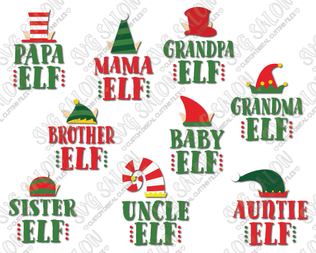 Cute Elf Hat Family Shirt Decal Cut File Set In Svg, Eps, Dxf, Jpeg, And Png - Baby Elf, Transparent background PNG HD thumbnail