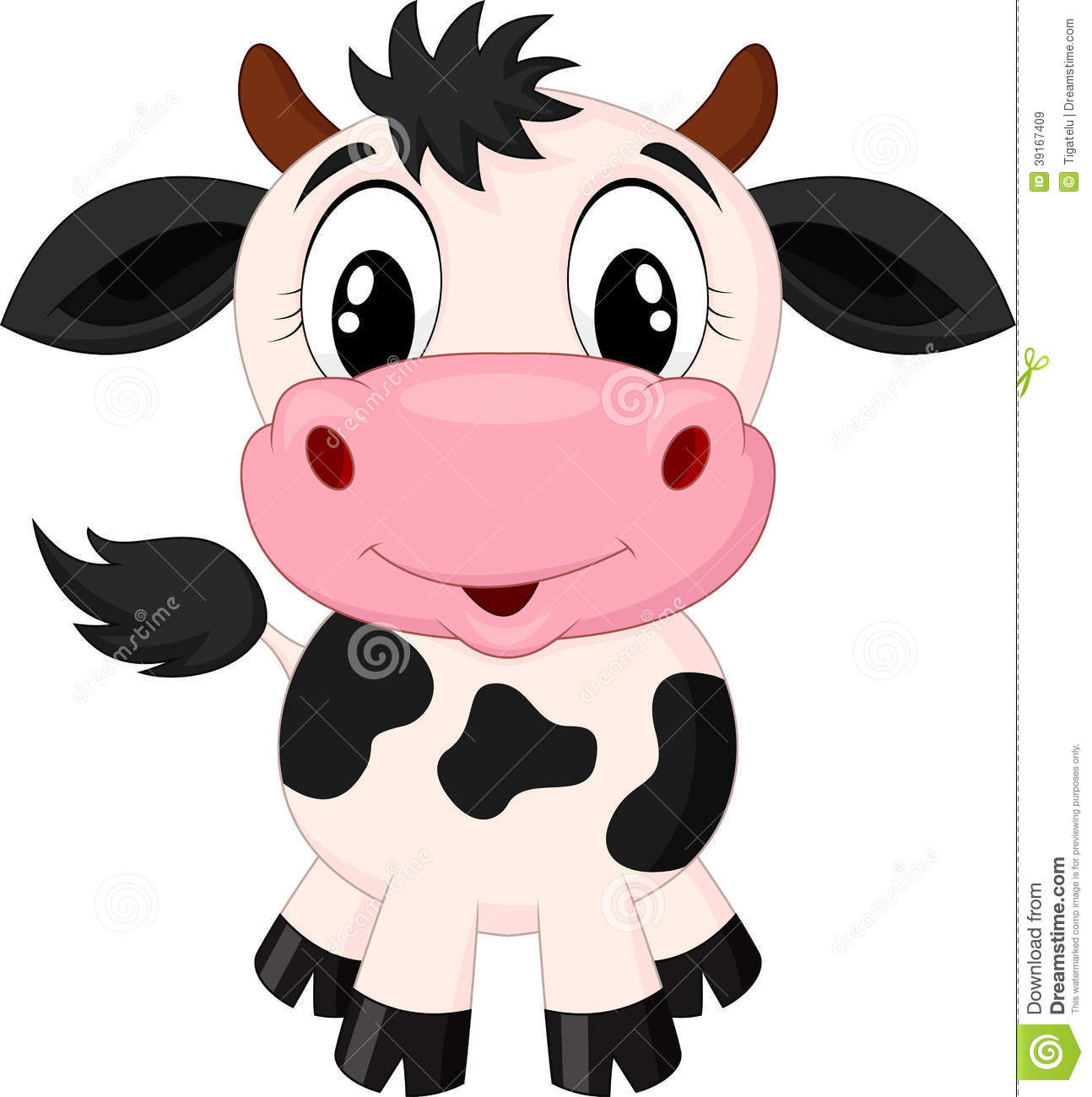 Cute Cow Cartoon Vector 2008139   By Tigatelu On Vectorstock® - Baby Farm Animals, Transparent background PNG HD thumbnail