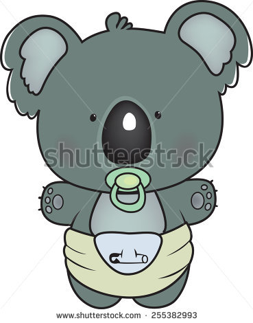 Baby Koala.sweet Little Koala In Diaper Isolated On White Background - Baby Koala, Transparent background PNG HD thumbnail