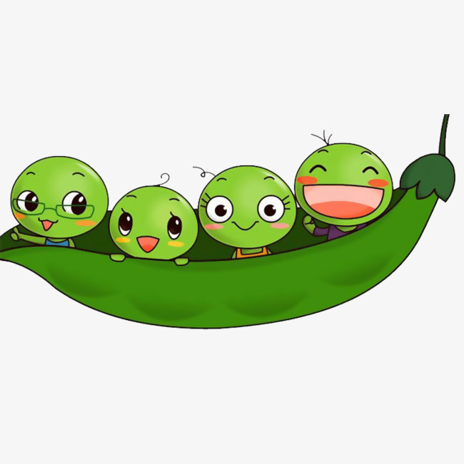 Lovely Baby Peas!, Cartoon Soybean, Soybean, Cartoon Peas Png Image And Clipart - Baby Pea Pod, Transparent background PNG HD thumbnail
