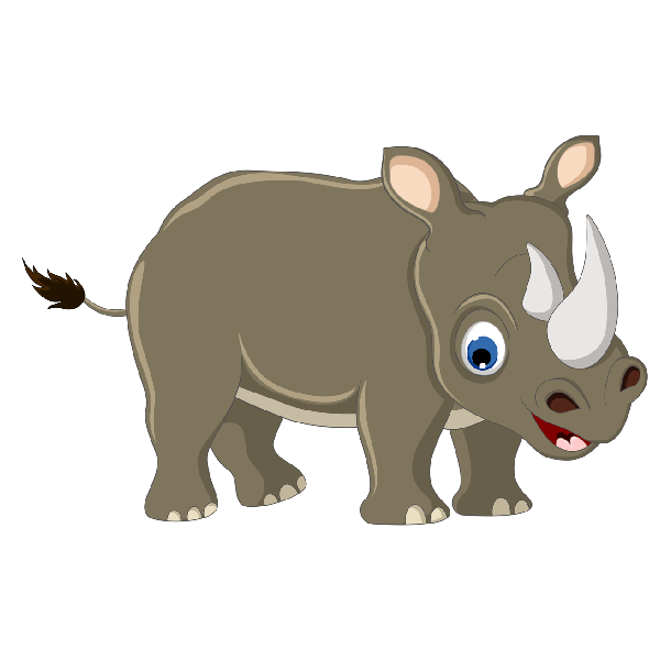 Kids Cute Rhino Clipart - Baby Rhino, Transparent background PNG HD thumbnail