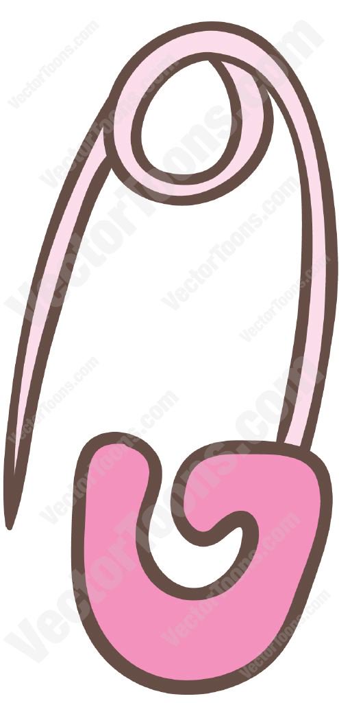 Pink Safety Pin Cartoon Clipart - Baby Safety Pin, Transparent background PNG HD thumbnail