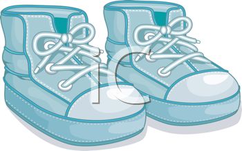 Image Of A Blue Pair Of Toddleru0027S High Top Tennis Shoes In A Vector Clip Art Illustration   Royalty Free Clipart Illustration - Baby Shoes For Boys, Transparent background PNG HD thumbnail