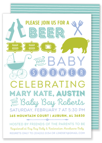 Beer Bbq And Baby Shower Invitation Blue Green - Baby Shower Bbq, Transparent background PNG HD thumbnail