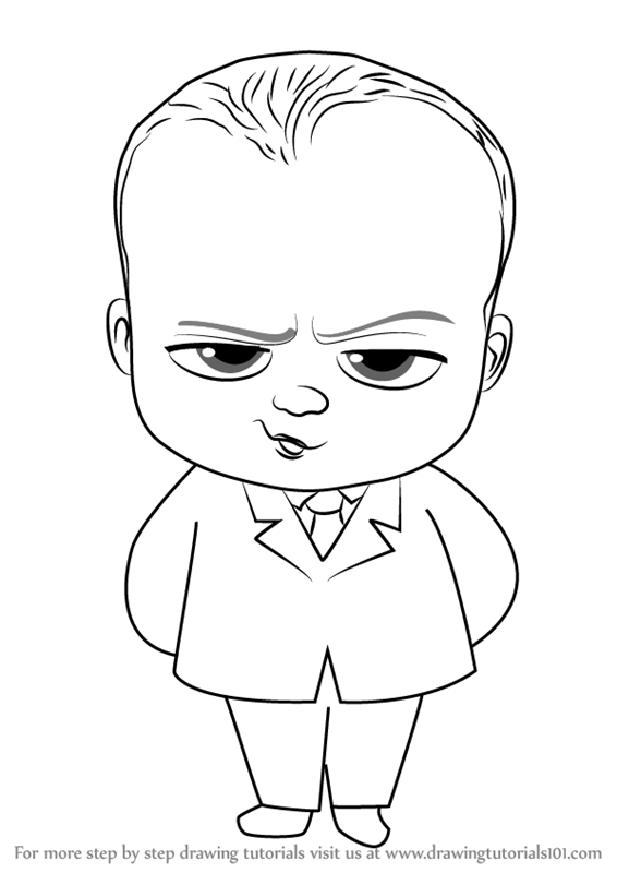 Learn How To Draw Baby Boss From The Boss Baby (The Boss Baby) Step By Step : Drawing Tutorials - Baby Step, Transparent background PNG HD thumbnail
