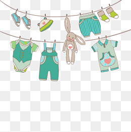 Vector hanging clothes, HD, Vector, Baby Clothing PNG and Vector, Baby Things PNG HD - Free PNG