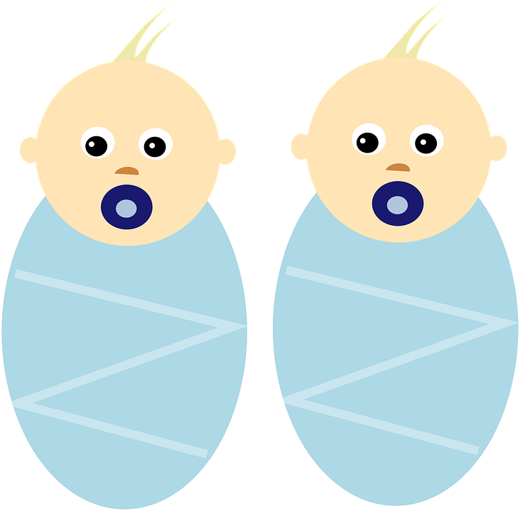 Twin Baby Boy And Girl With P