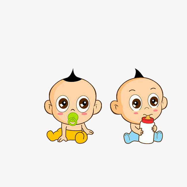 Milk And Baby Twins With A Pacifier, Milk Baby, Cartoon, Lovely Png And - Baby Twins Boys, Transparent background PNG HD thumbnail