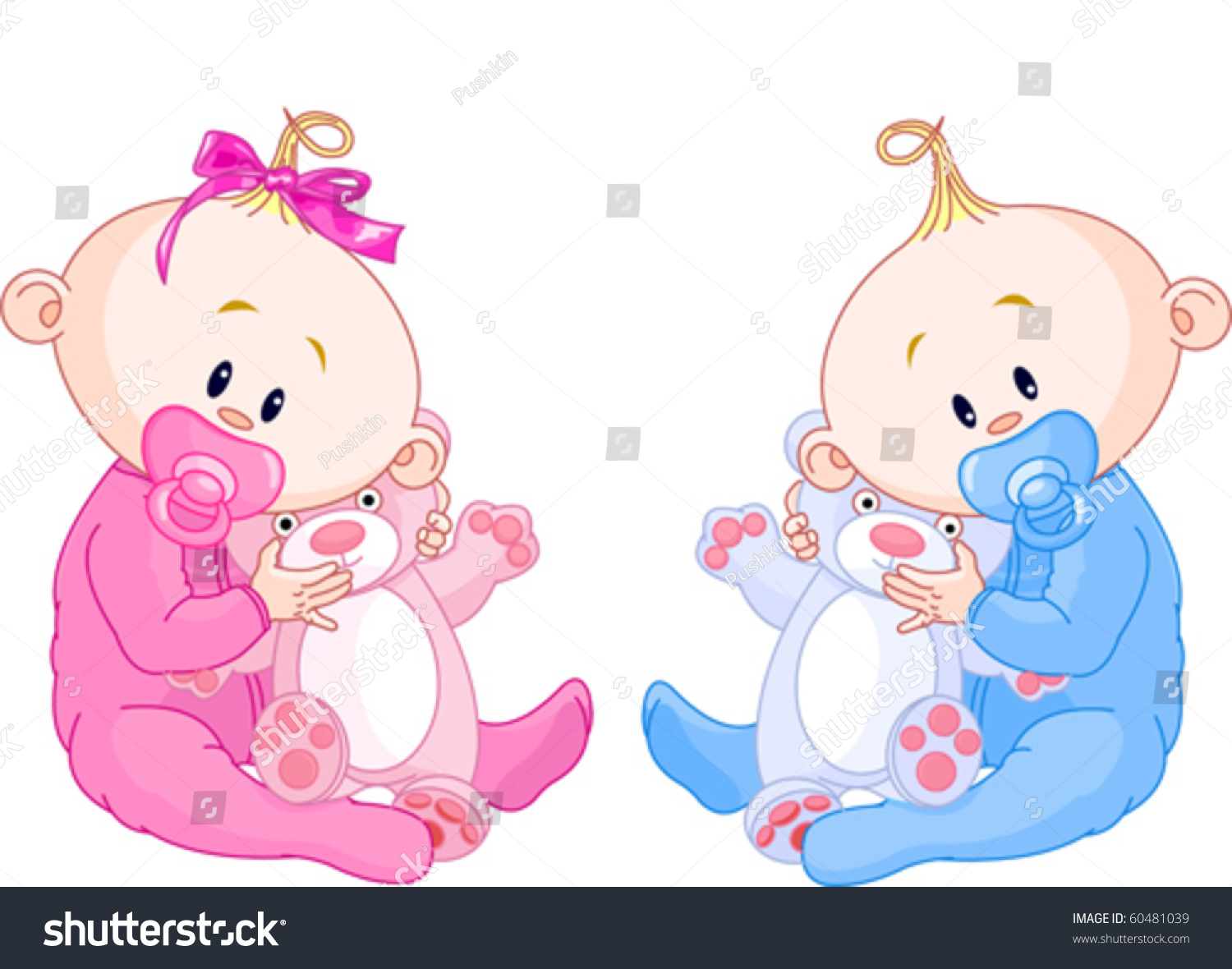 Twin Baby Boy And Girl With Pacifiers And Toys - Baby Twins Boys, Transparent background PNG HD thumbnail