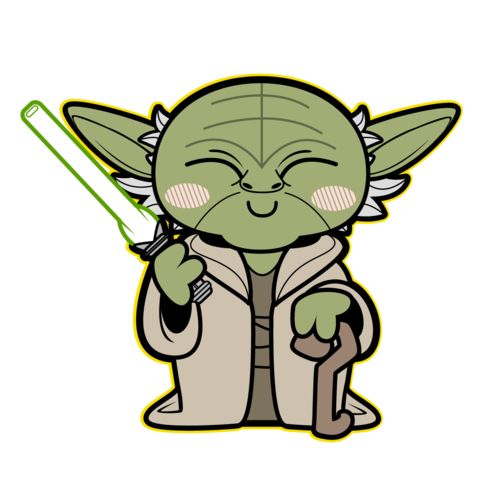 Kawaii Yoda - Baby Yoda, Transparent background PNG HD thumbnail