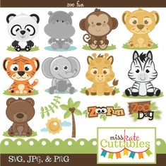 Miss Kate Cuttables Zoo Fun Bundle Svg Files For Scrapbooking Free Svg Files For Cutting Machines. Baby Zoo Animalswild Hdpng.com  - Baby Zoo Animals, Transparent background PNG HD thumbnail