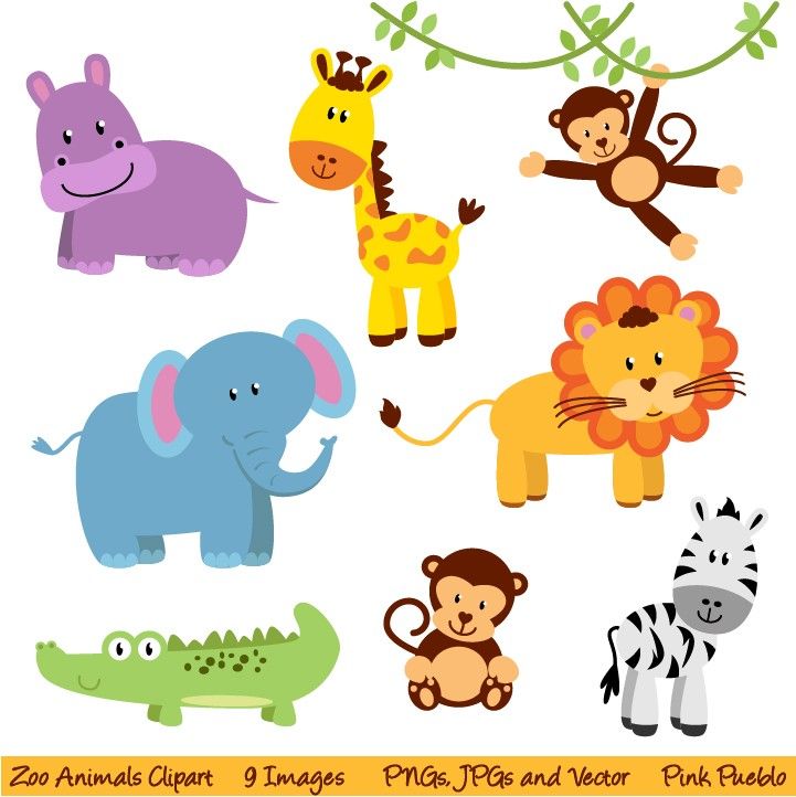 Safari Animals Template - Baby Zoo Animals, Transparent background PNG HD thumbnail