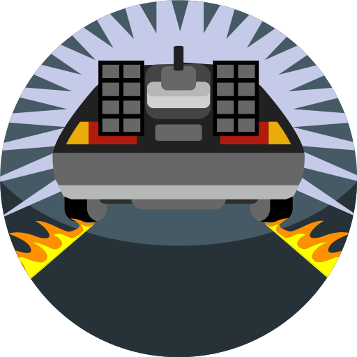 Back To The Future, Car, Delorean, Fast, Fire, Vehicle Icon - Back To The Future, Transparent background PNG HD thumbnail