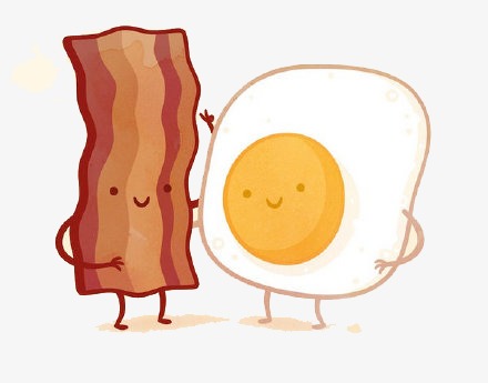 Two fried eggs and bacon HD p