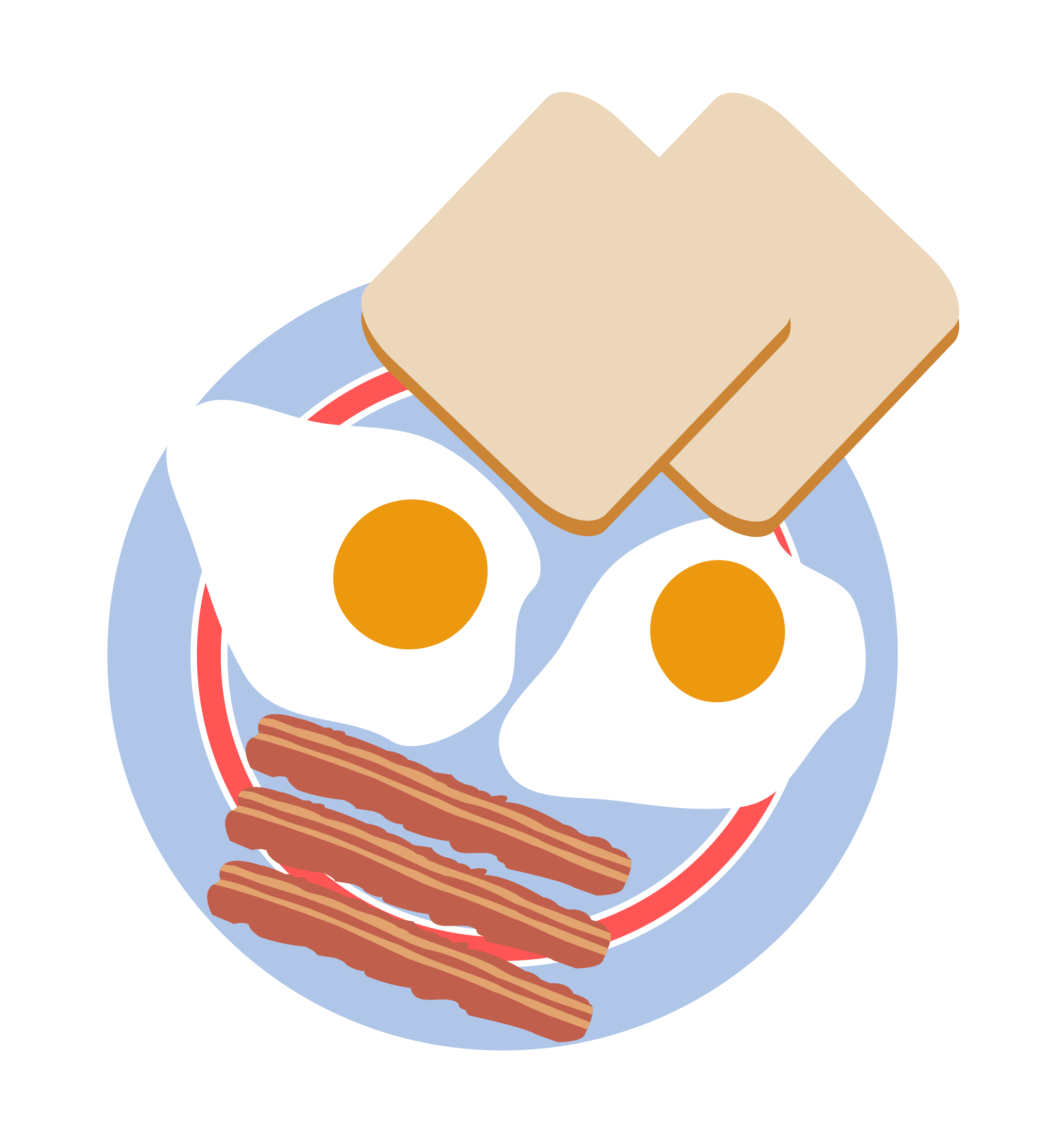 Two fried eggs and bacon HD p
