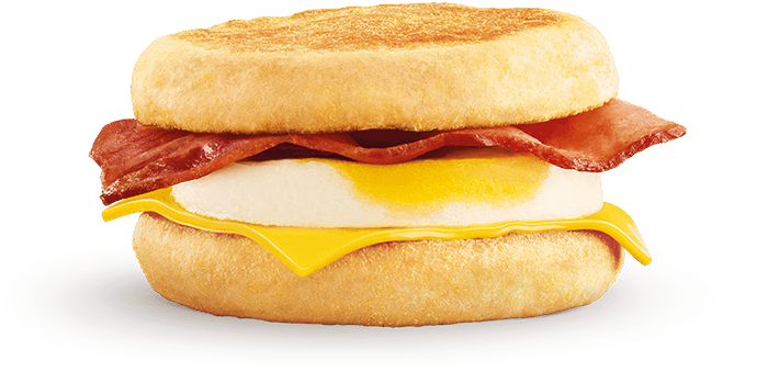 A Perfectly Cooked Free Range Egg, Deli Style Bacon And A Slice Of Cheese, Cased In A Toasted, Warm English Muffin. - Bacon And Eggs, Transparent background PNG HD thumbnail
