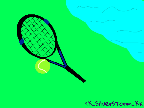 Tennis Racket And Ball By Xx_Siiverstorm_Xx - Badmintonschlager Mit Ball, Transparent background PNG HD thumbnail