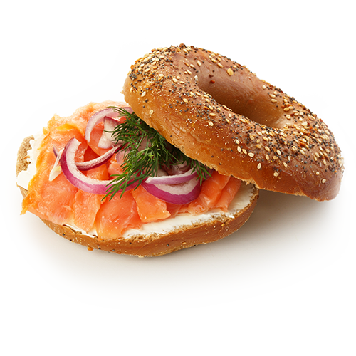 Smoked Salmon (With A Schmear Of Cream Cheese) - Bagel And Cream Cheese, Transparent background PNG HD thumbnail