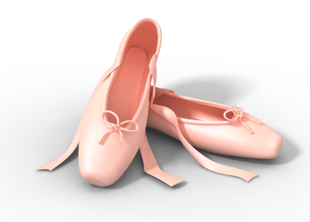 Yellowish pink ballet shoes, 