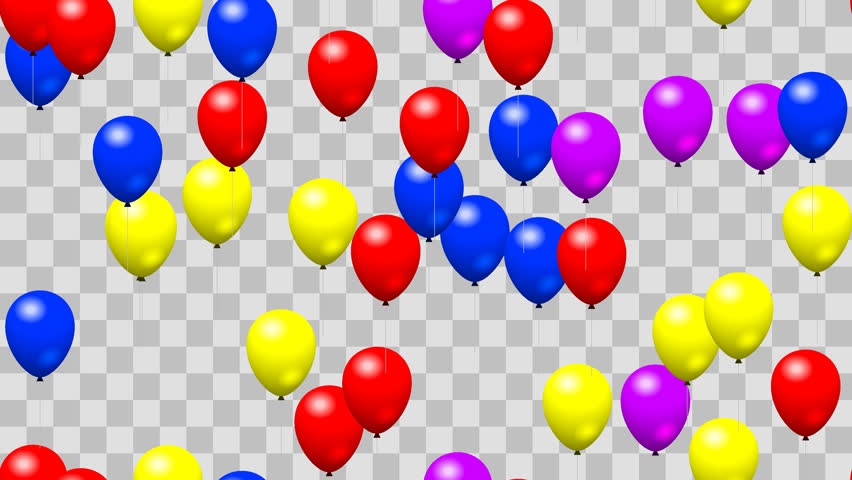 Party Birthday Balloons Seamless Loop With Png Transparency   4K Stock Footage Clip - Ballons, Transparent background PNG HD thumbnail