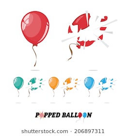 Popped Balloon   Vector - Balloon Burst, Transparent background PNG HD thumbnail