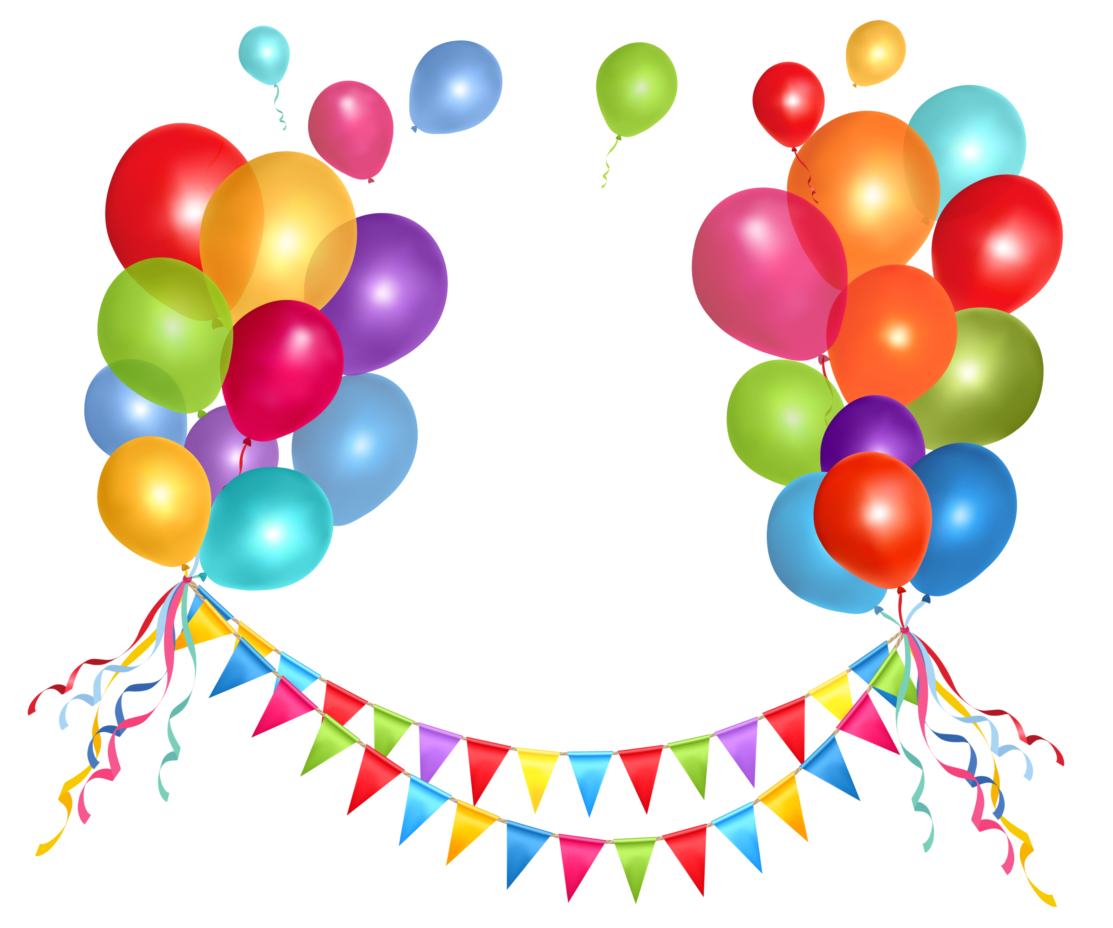 Transparent Party Streamer And Balloons Png Clipart Picture - Balloon, Transparent background PNG HD thumbnail