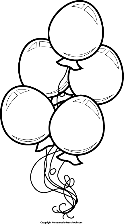 Balloon Bunch Bw.png 432×781 Pixels - Balloons Bunch Black And White, Transparent background PNG HD thumbnail