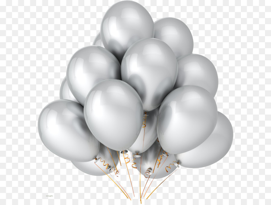 Balloon Silver Party Metallic Color Birthday   Yellow Balloons Png Image, Free Download, Balloons - Balloons Bunch Black And White, Transparent background PNG HD thumbnail