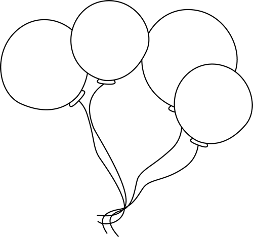 Black And White Balloons - Balloons Bunch Black And White, Transparent background PNG HD thumbnail