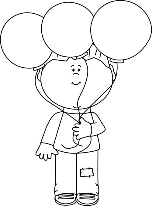 Black And White Little Boy And Balloons - Balloons Bunch Black And White, Transparent background PNG HD thumbnail
