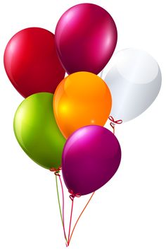 Colorful Bunch Of Balloons Clipart Png Image - Balloons Bunch Black And White, Transparent background PNG HD thumbnail