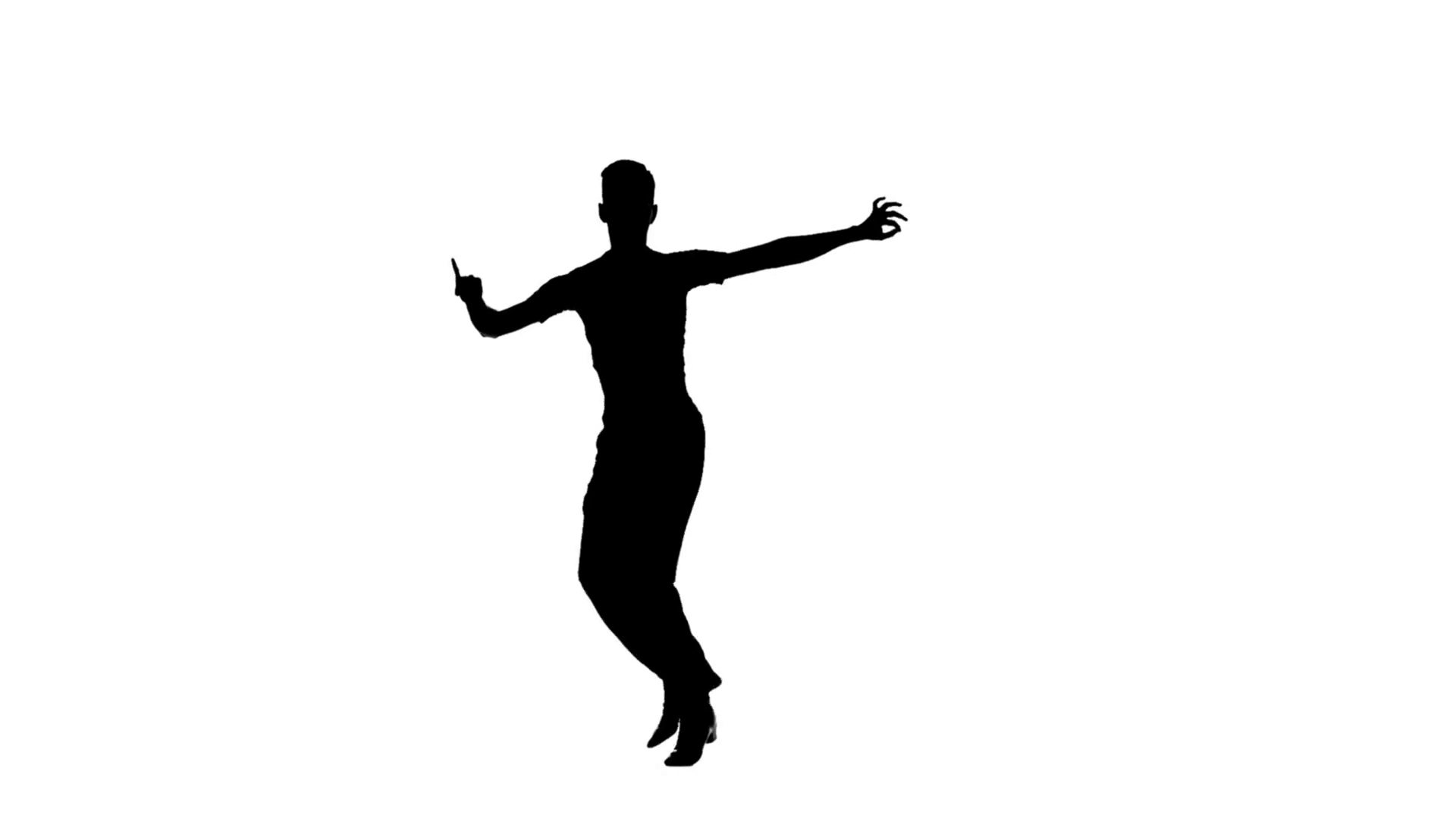 Man Solo Dancing Elements Of Ballroom Dancing. Silhouette, Slow Motion Stock Video Footage   Videoblocks - Ballroom Dancing, Transparent background PNG HD thumbnail