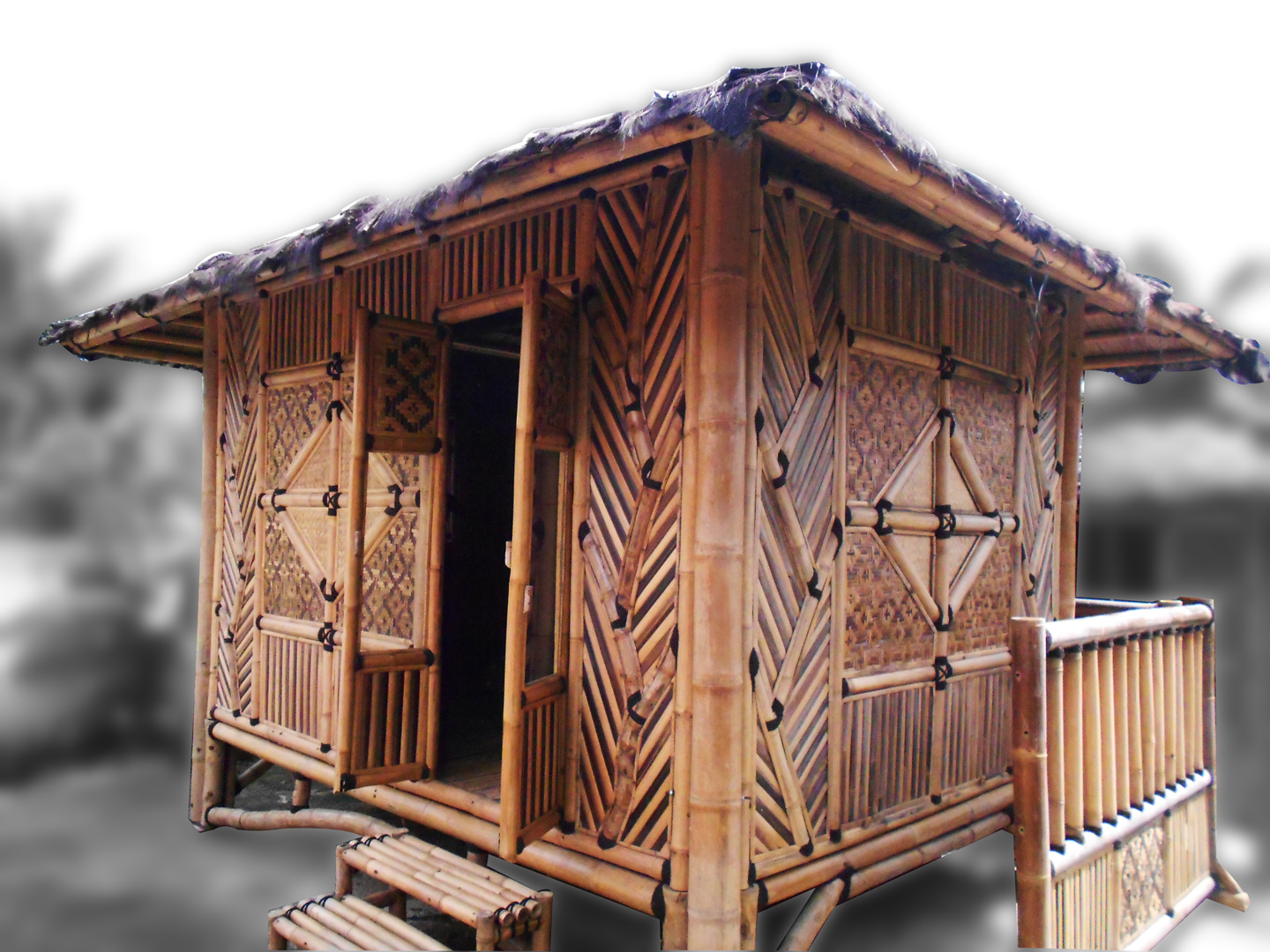 Vector wood bamboo house, Gre