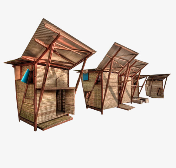 Bamboo House With Rainproof Board, Bamboo House, Free Buckle, Board Png Image And - Bamboo Hut, Transparent background PNG HD thumbnail