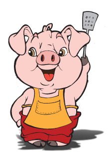cartoon cute pig cook, Apron,