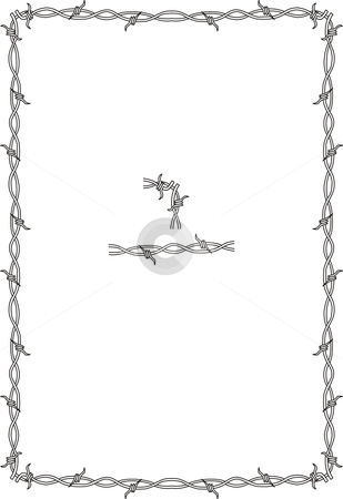 Barb Wire Borders | Barbed Wire Border Stock Vector Clipart, Simple Barbed Wire Background . - Barbed Wire Border, Transparent background PNG HD thumbnail