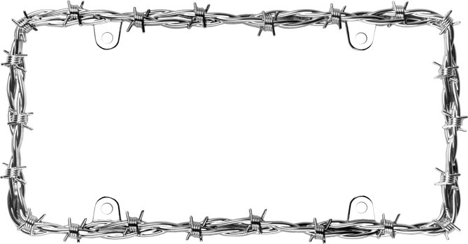 Cruiser Accessories : Barbed Wire Ii License Plate Frame - Barbed Wire Border, Transparent background PNG HD thumbnail