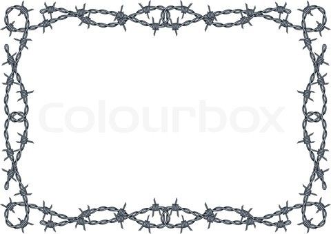 Free Silhouette Patterns Barbwire | Stock Vector Of U0027Barbed Wire Frame Vectoru0027 - Barbed Wire Border, Transparent background PNG HD thumbnail